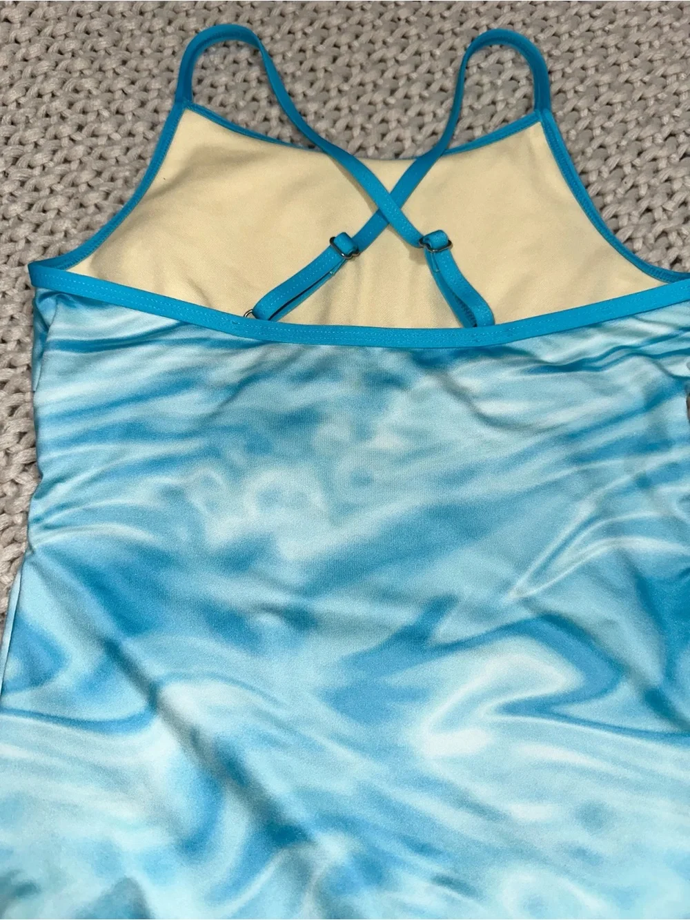 Lands' End Girls' Light Blue Ruffle One-Piece Swimsuit